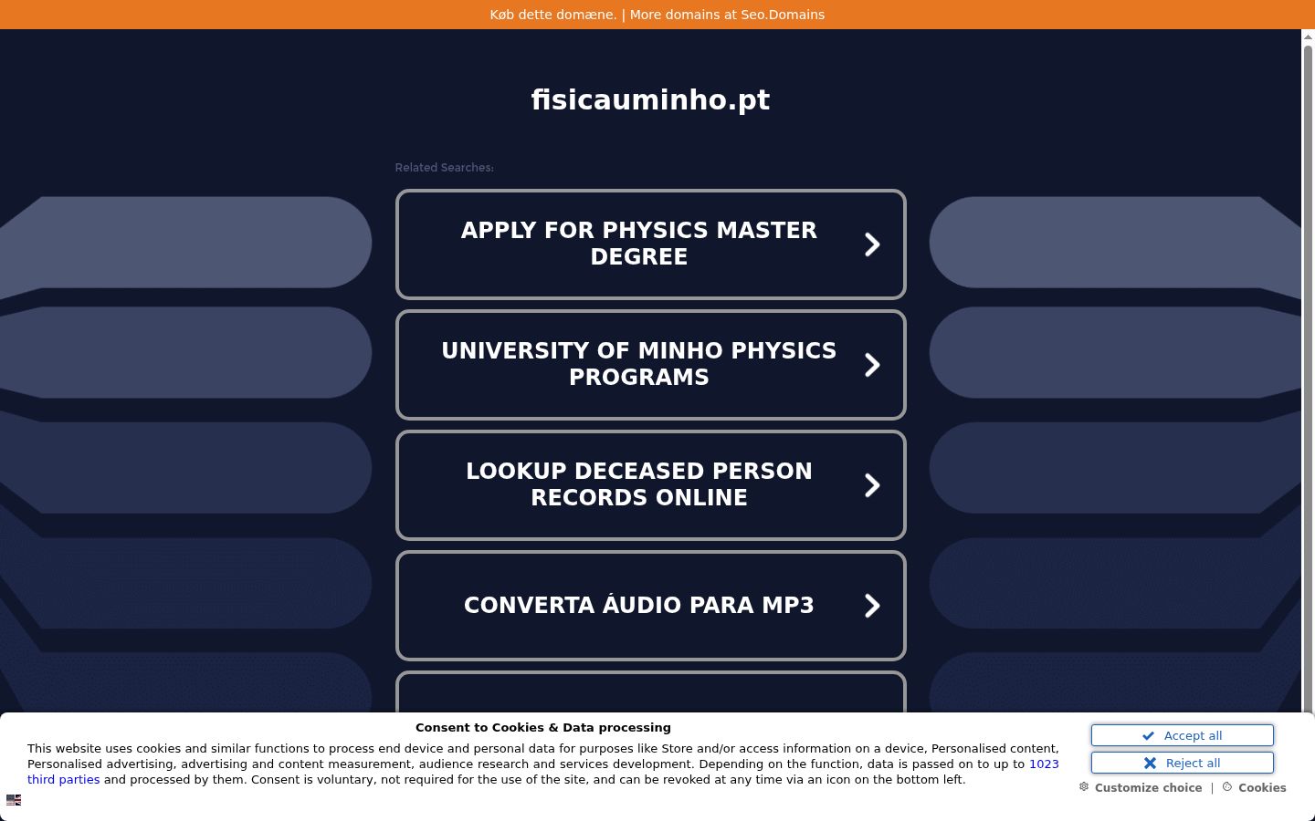 Screenshot del banner di consenso mostrato prima di qualsiasi interazione