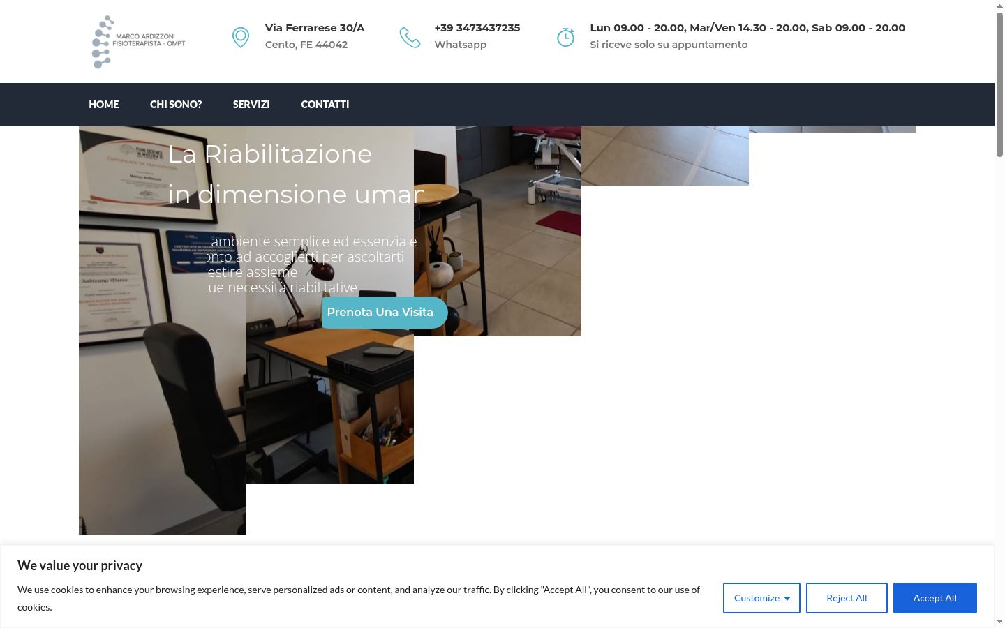 Screenshot of the consent banner shown before any interaction