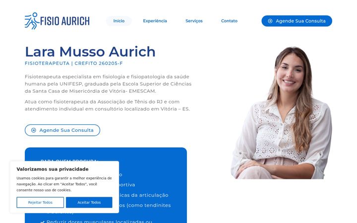 Screenshot of fisioaurich.com.br