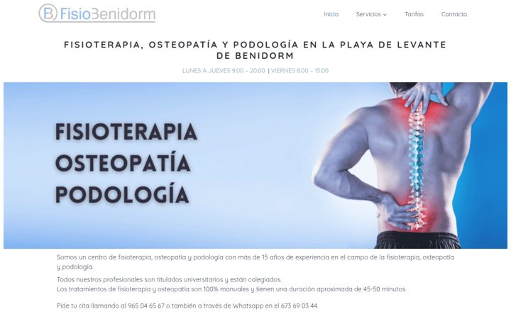 Screenshot von fisiobenidorm.es