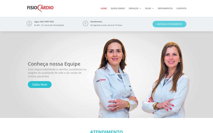 Screenshot ta' fisiocardiosaude.com.br
