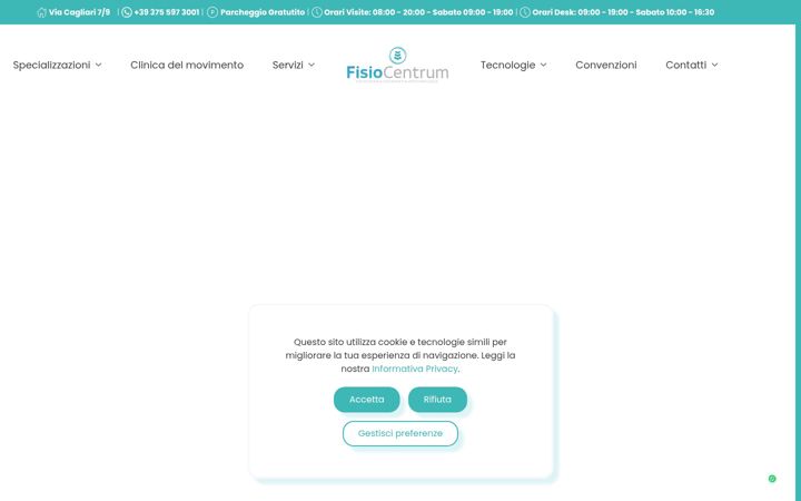 Screenshot of fisiocentrumroma.it