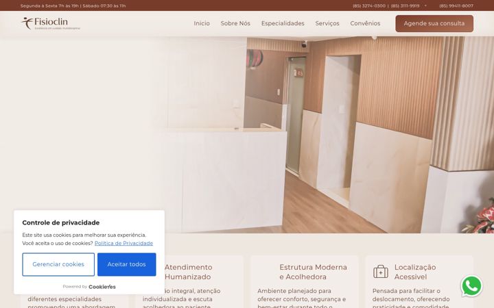 Screenshot of fisioclinmessejana.com.br