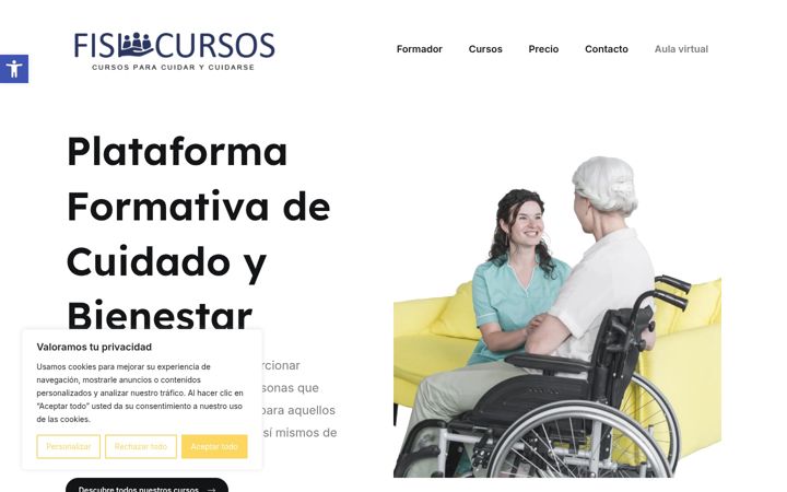 Screenshot von fisiocursos.es