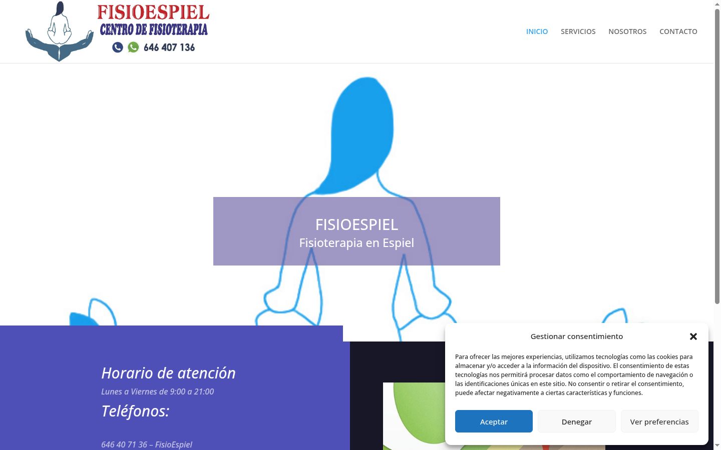 Captura de ecrã do banner de consentimento apresentado antes de qualquer interação