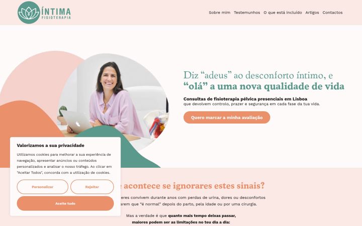 Screenshot of fisiointima.pt