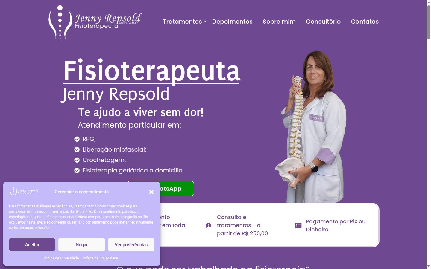 Képernyőkép a bármilyen interakció előtt megjelenő hozzájárulási bannerről