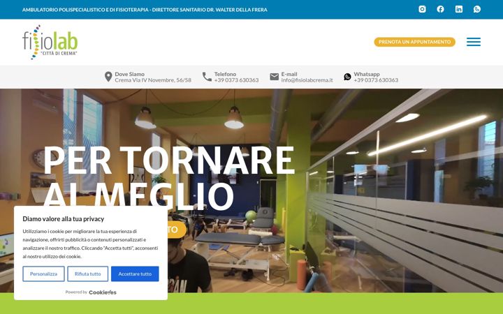 Screenshot of fisiolabcrema.it