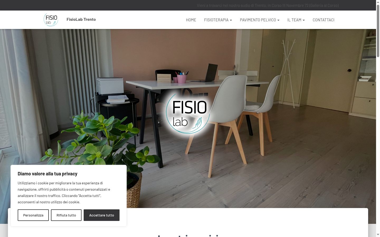 Screenshot del banner di consenso mostrato prima di qualsiasi interazione