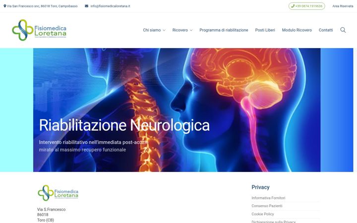 Snímek obrazovky fisiomedicaloretana.it