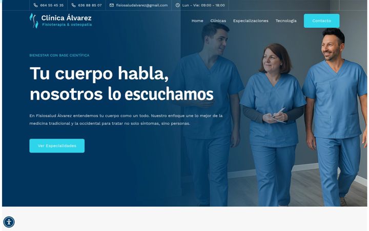 Snimka zaslona za fisiosaludalvarez.com