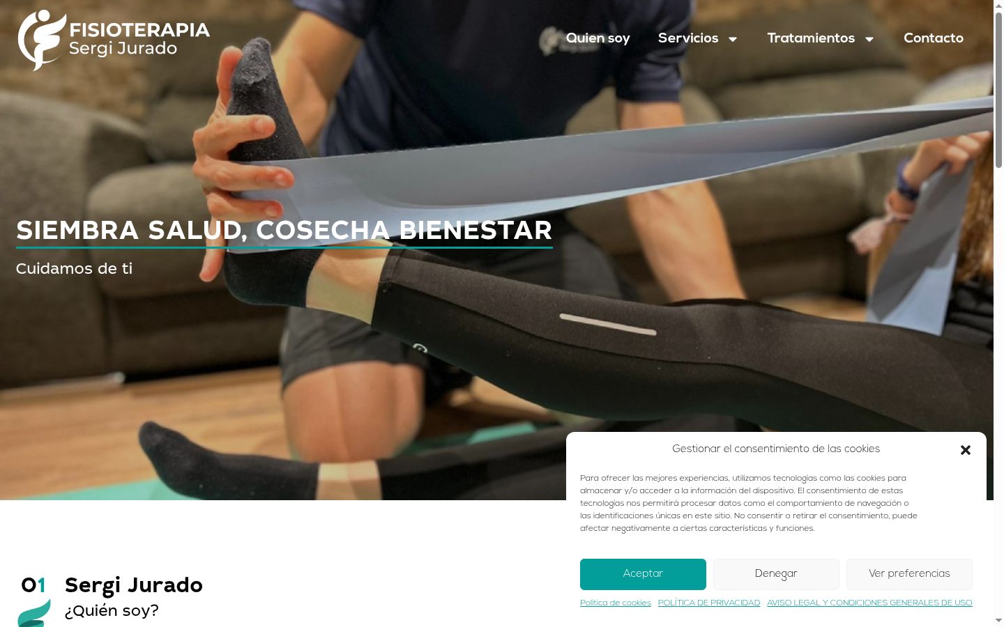 Screenshot del banner di consenso mostrato prima di qualsiasi interazione