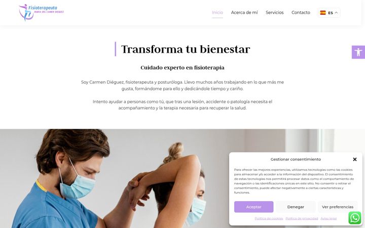 Screenshot of fisioterapeutacarmendieguez.com