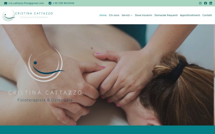 Screenshot of fisioterapia-cristina-cattazzo.it