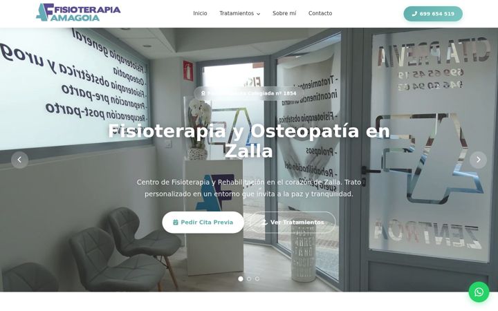 Screenshot of fisioterapiaamagoia.com