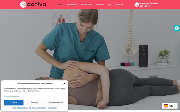 Snímek obrazovky fisioterapiabactiva.es