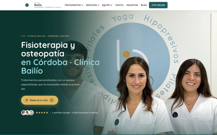 Screenshot of fisioterapiabailio.com