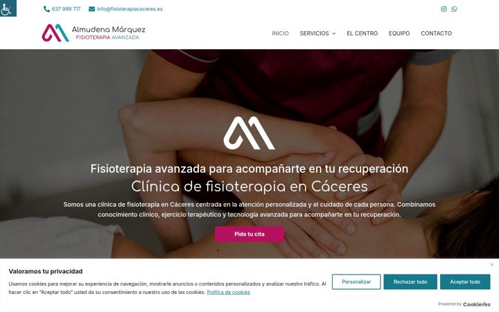 Screenshot von fisioterapiacaceres.es