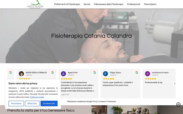 Ekrānuzņēmums no fisioterapiacalandra.it