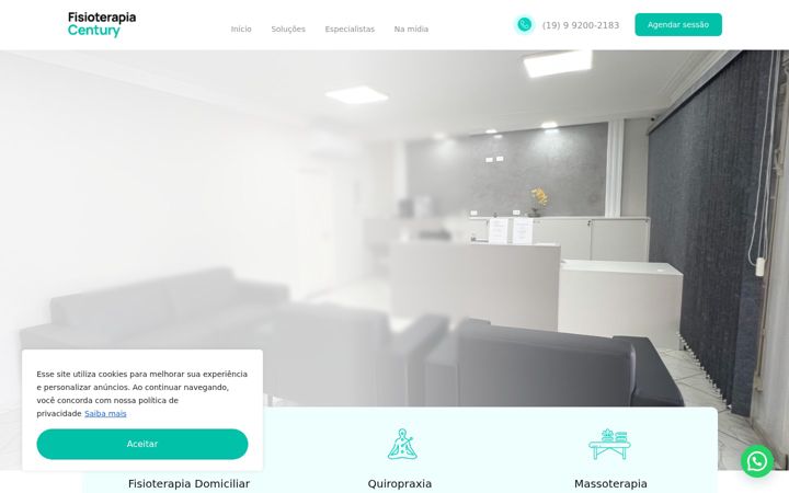 Screenshot of fisioterapiacentury.com.br