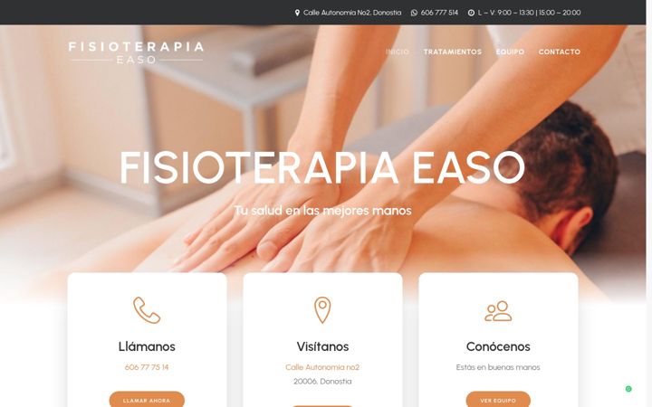 Screenshot of fisioterapiaeaso.com