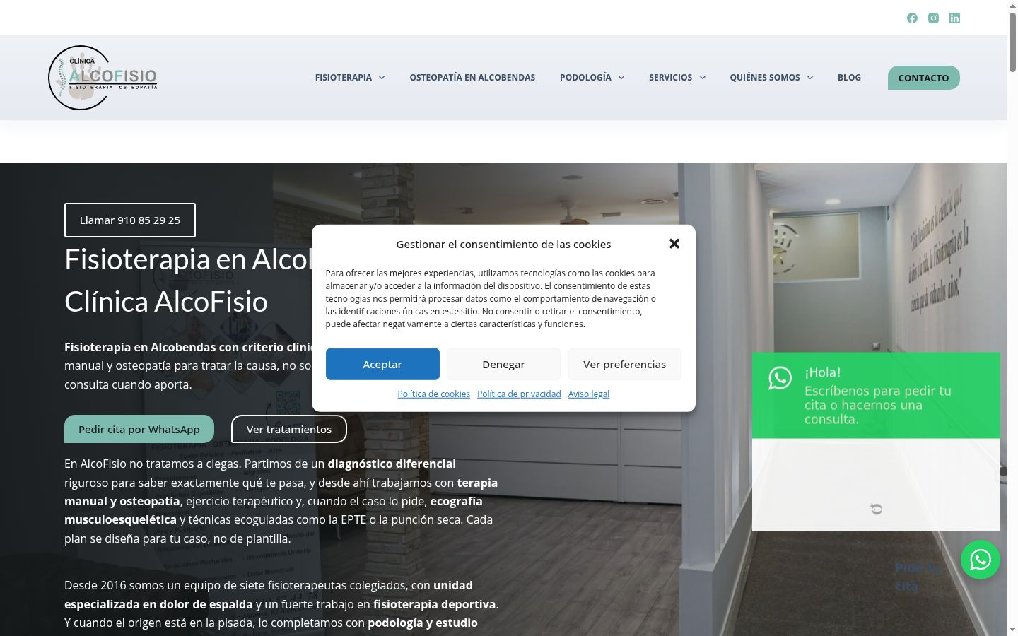 Screenshot del banner di consenso mostrato prima di qualsiasi interazione