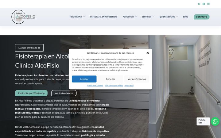 Screenshot von fisioterapiaenalcobendas.es