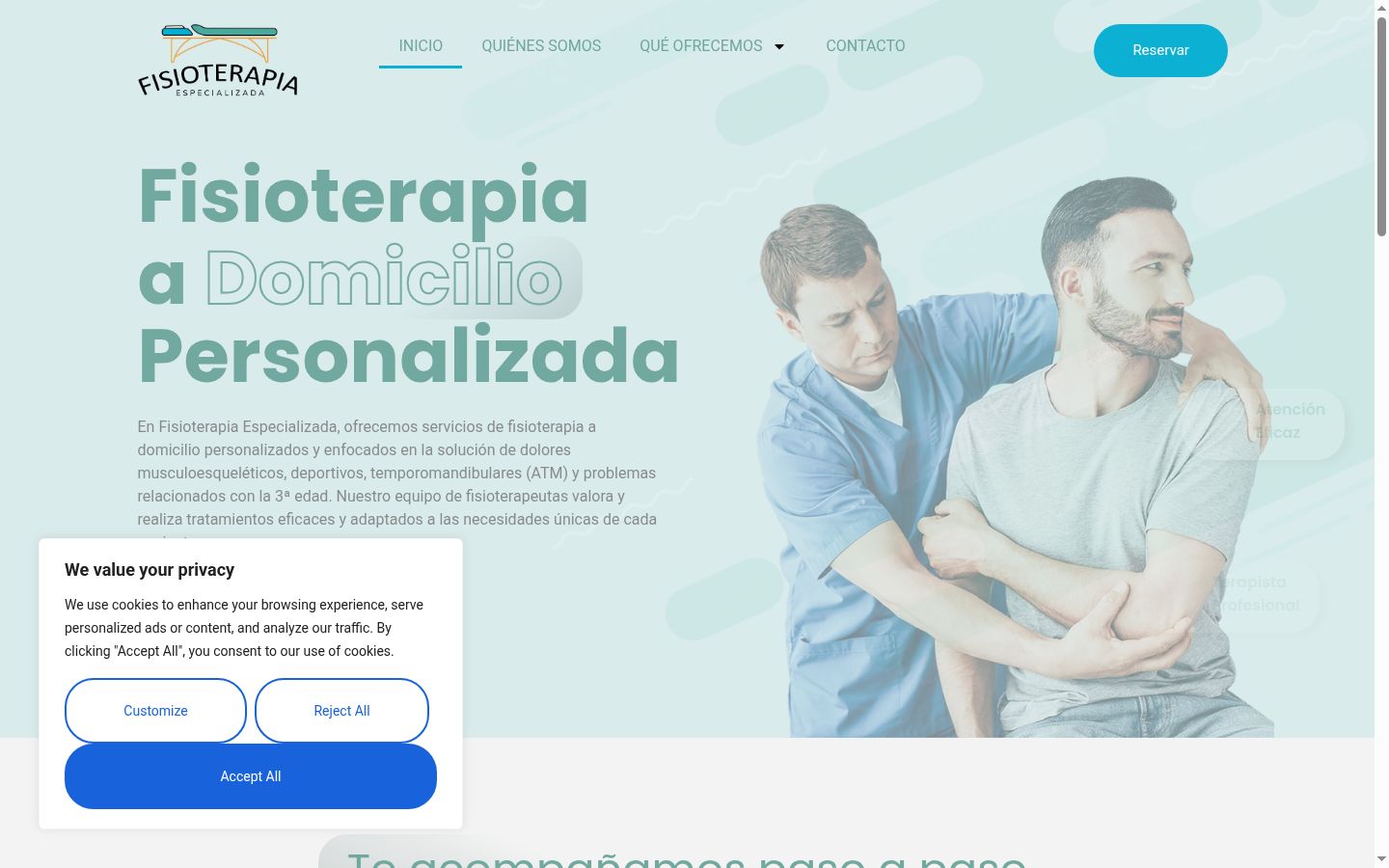 Screenshot del banner di consenso mostrato prima di qualsiasi interazione