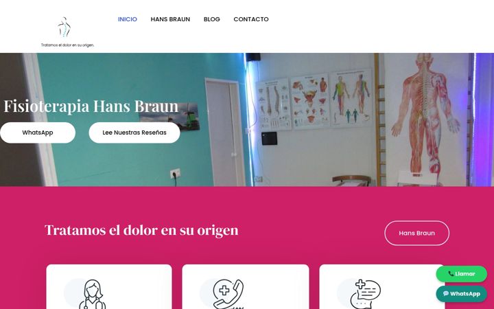 Screenshot of fisioterapiahansbraun.com