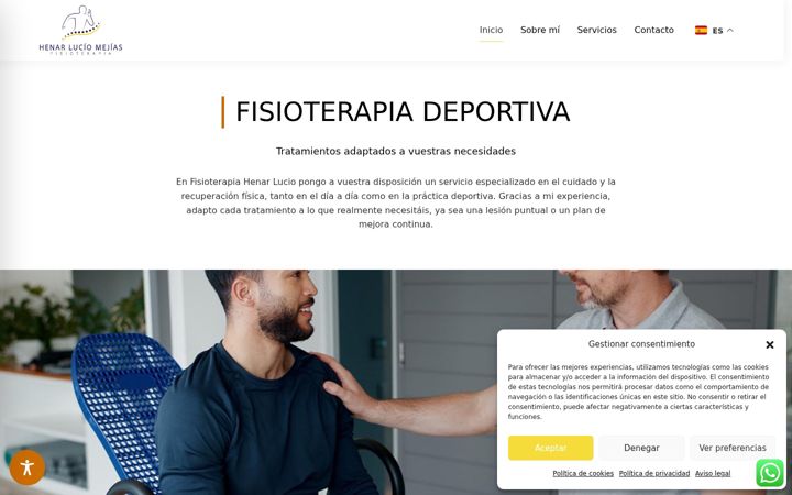 Posnetek zaslona fisioterapiahenarlucio.es
