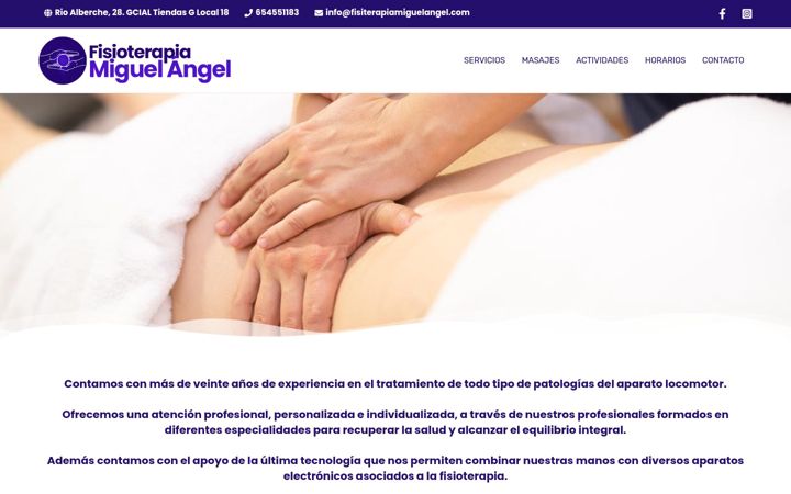 Screenshot ta' fisioterapiamiguelangel.es