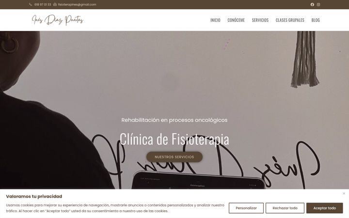 Snimka zaslona za fisioterapines.es