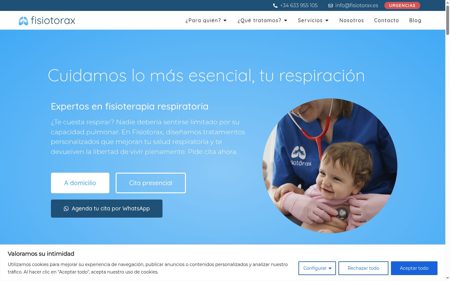 Captura de ecrã do banner de consentimento apresentado antes de qualquer interação