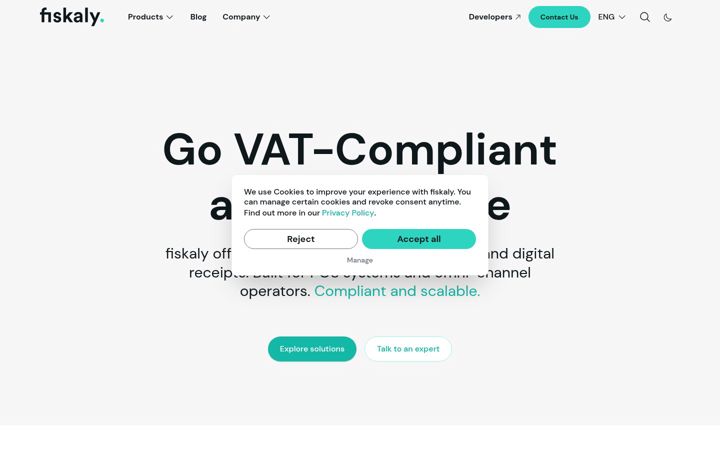 Screenshot of fiskaly.com