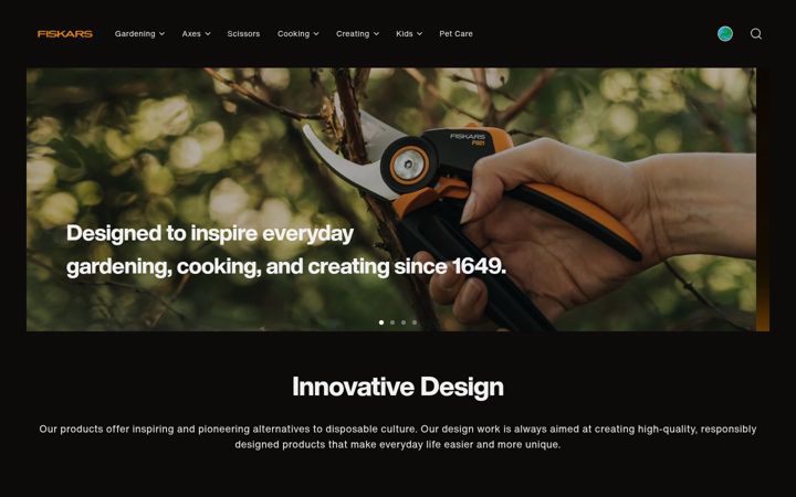 Screenshot of fiskars.eu