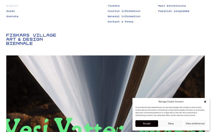 Screenshot of fiskarsvillagebiennale.com