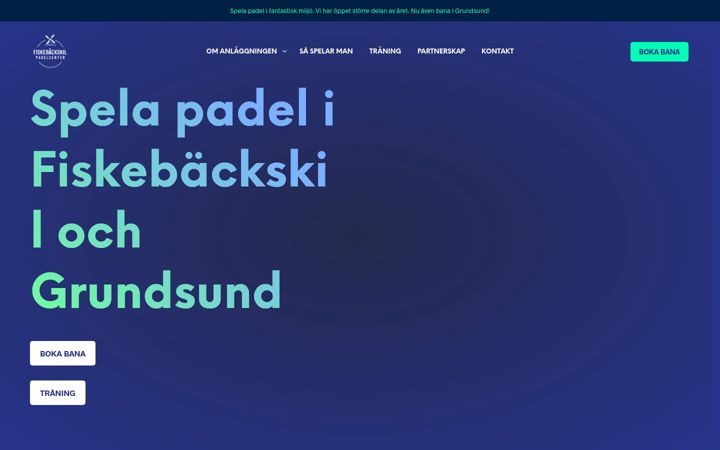 Screenshot of fiskebackskilspadelcenter.se