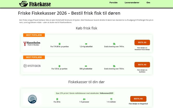 Screenshot of fiskekasse.dk