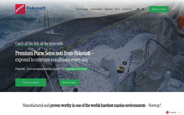 Screenshot of fiskenett.no