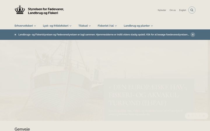 Screenshot of fiskeristyrelsen.dk
