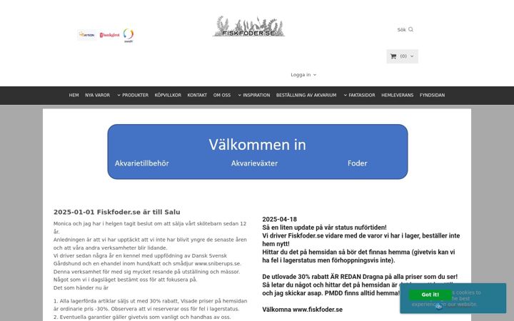 Screenshot of fiskfoder.se