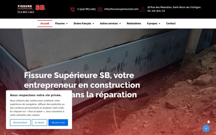 Screenshot of fissuresuperieuresb.com