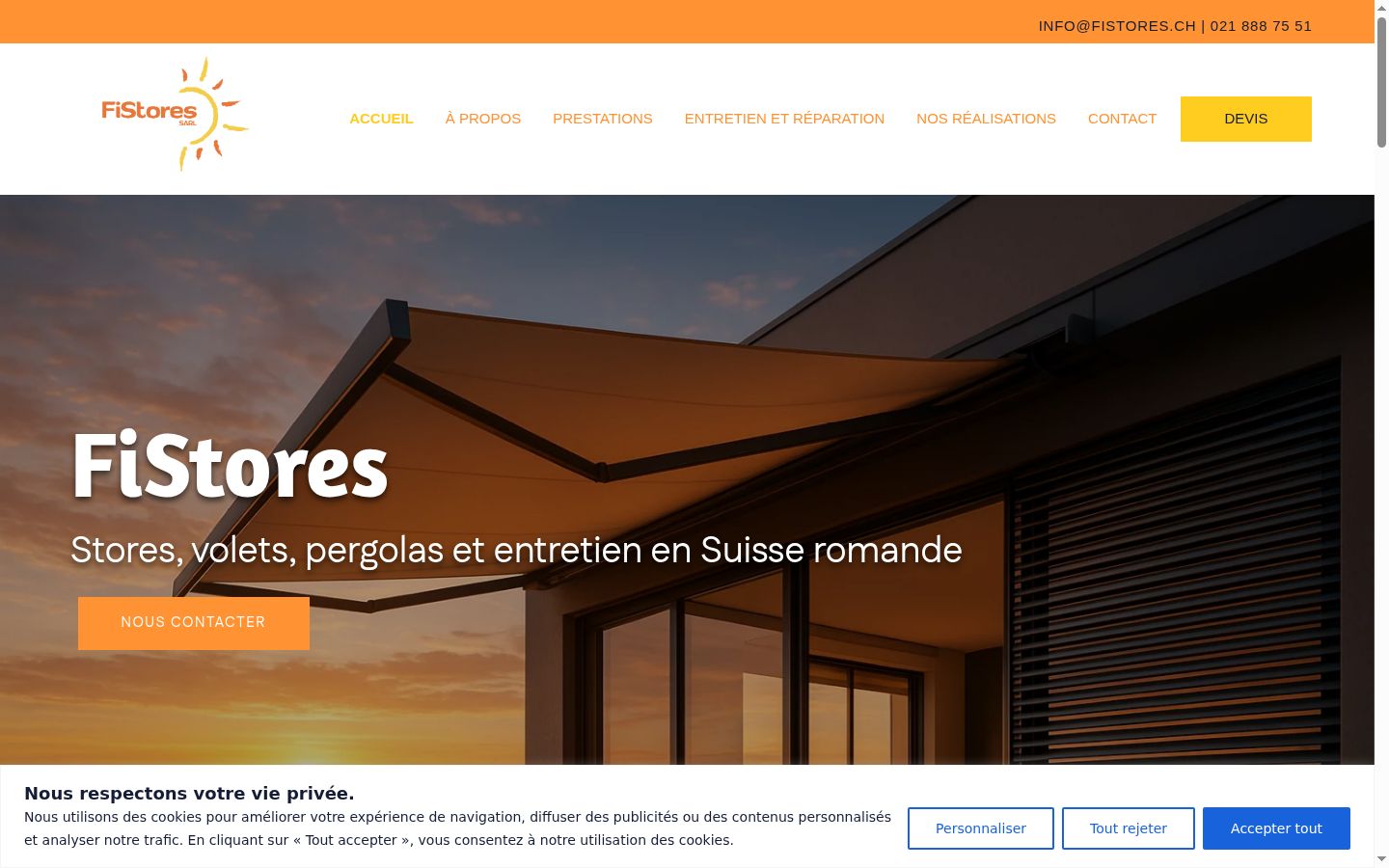 Screenshot del banner di consenso mostrato prima di qualsiasi interazione