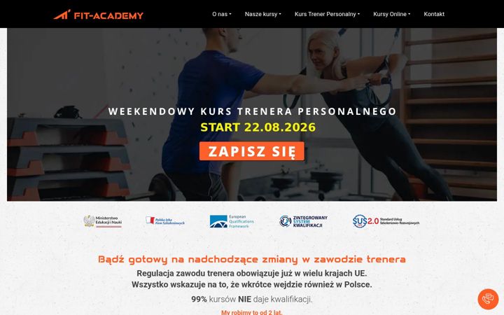 Screenshot of fit-academy.pl