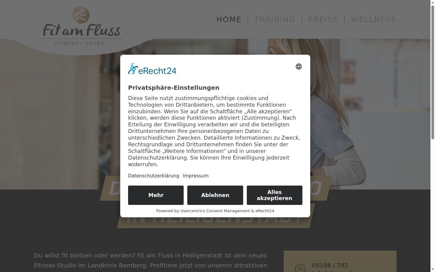 Screenshot of the consent banner shown before any interaction