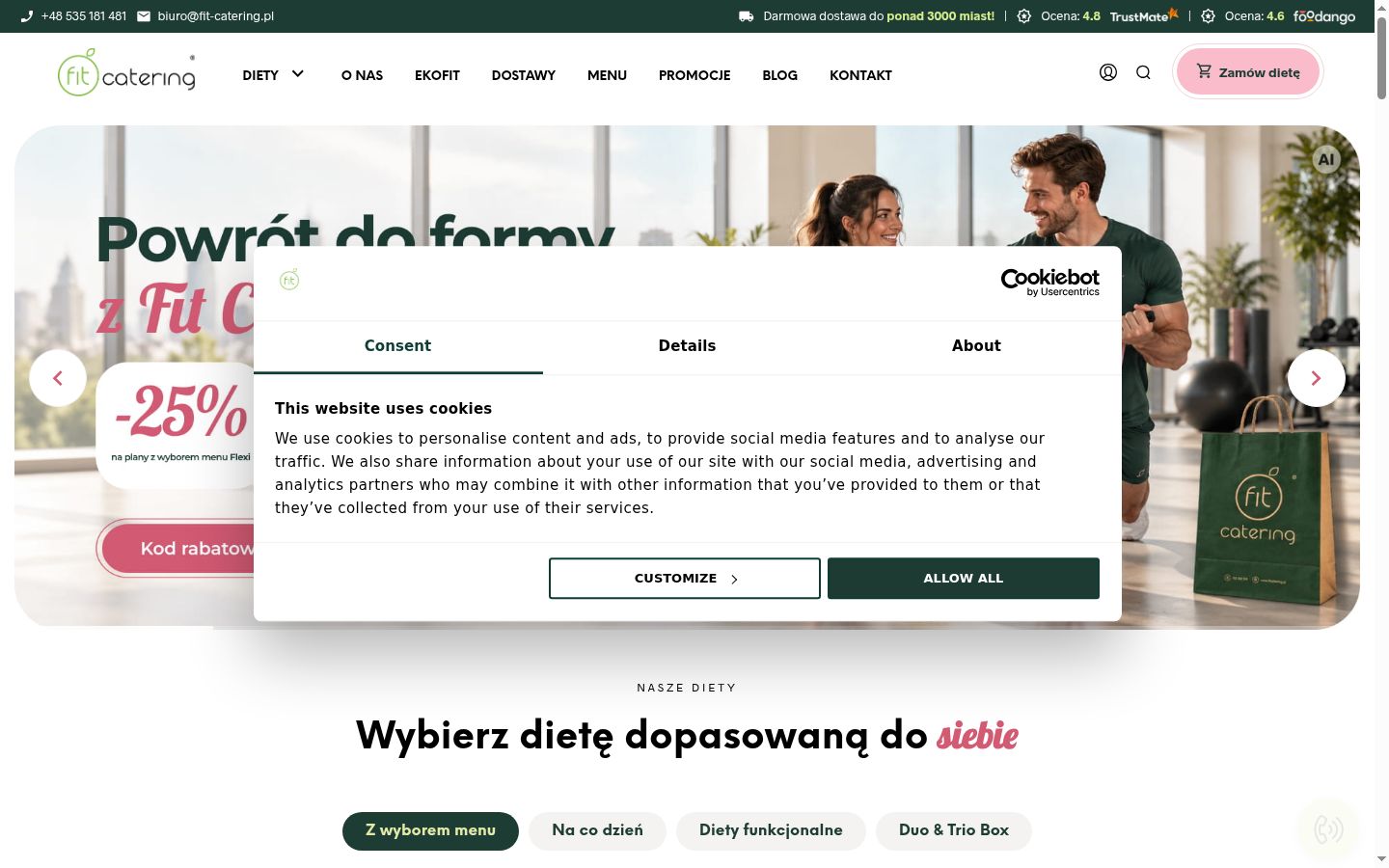 Screenshot tal-banner tal-kunsens muri qabel kwalunkwe interazzjoni