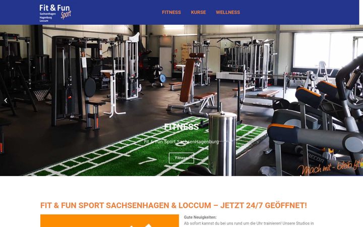 Screenshot of fit-fun-sachsenhagen.de