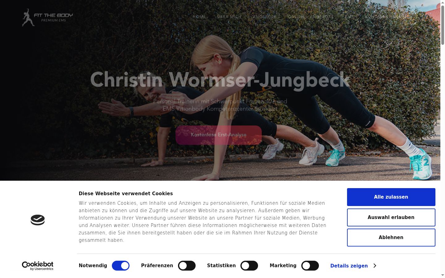 Screenshot of the consent banner shown before any interaction