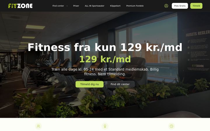 Screenshot of fit-zone.dk