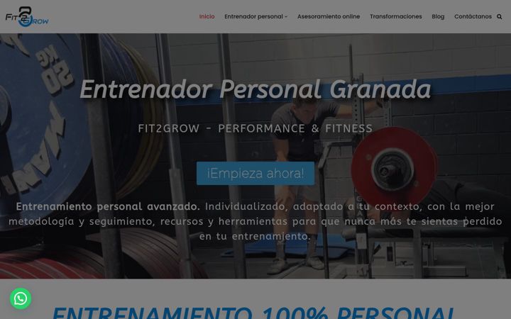 Snímek obrazovky fit2grow.es